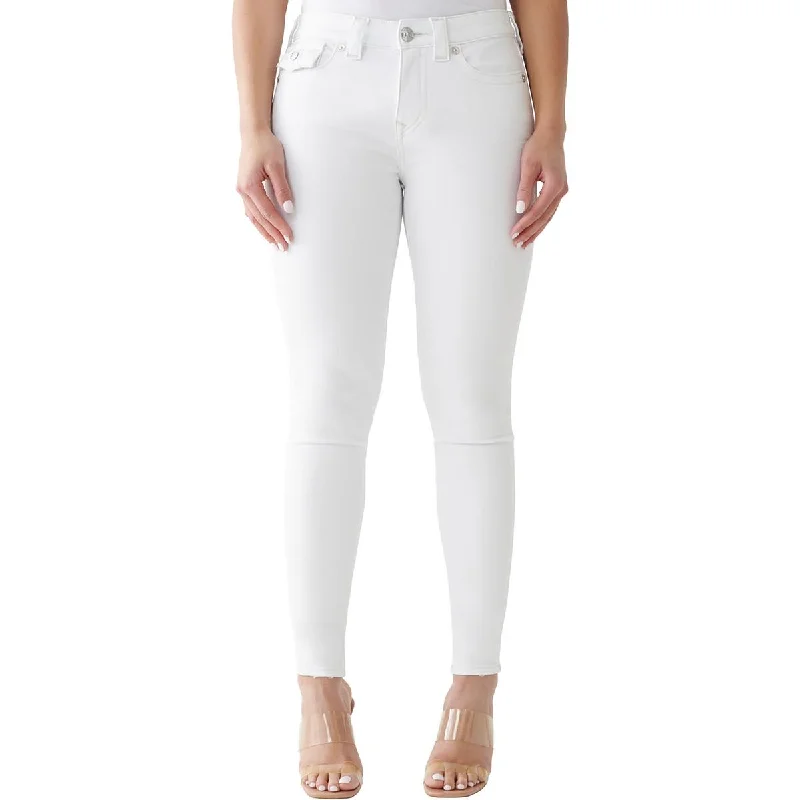 Womens Mid Rise Curvy Skinny Jeans Comfortable Full-Length Denim Jeans