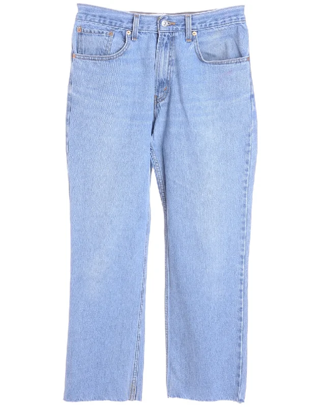 Label Tapered Cropped Jeans Fashionable Button-Front Jeans