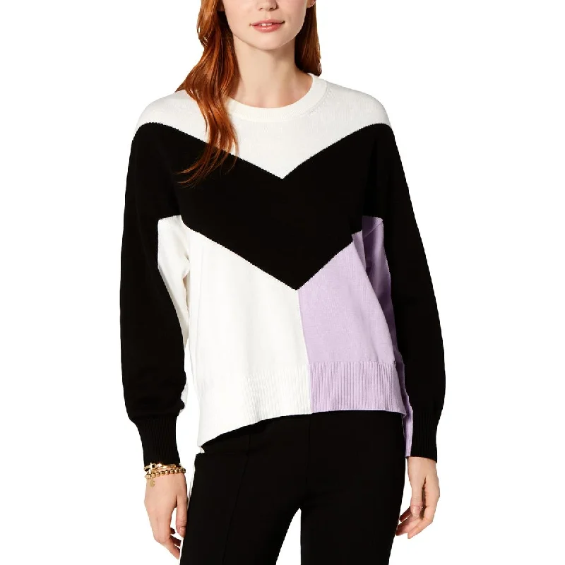 Womens Cotton Colorblock Pullover Sweater Elasticated Padded Insulated