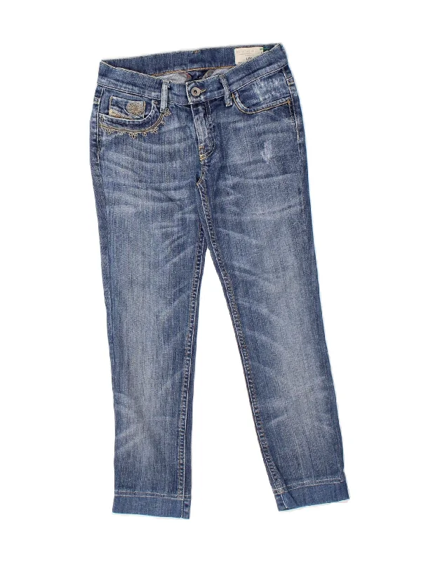 DIESEL Womens Liv Crop Slim Jeans W26 L24  Blue Cotton Stylish Acid-Wash Jeans