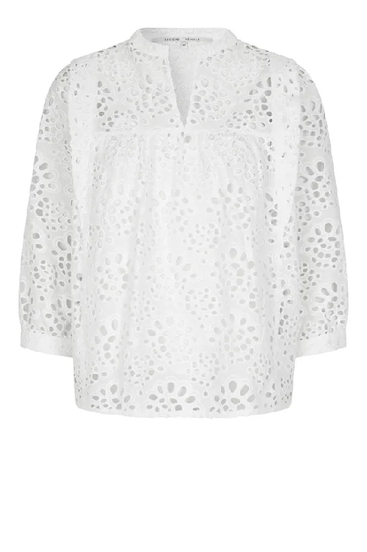 Second Female Stefanie Blouse - White Embellished Collar Blouse