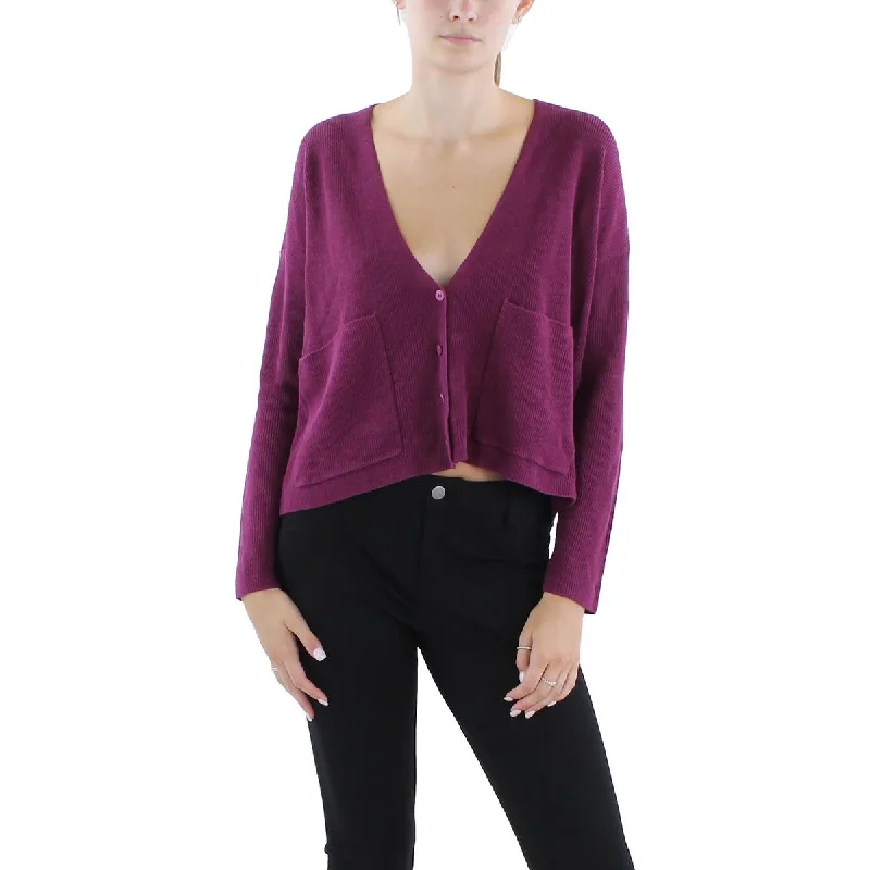 Womens Linen Blend Organic Linen Cardigan Sweater Modern Contemporary Chic