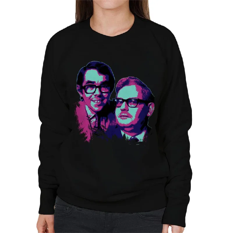 TV Times Two Ronnies Comedy Duo 1969 Pop Art Stylised Women's Sweatshirt Hoodie with Button Placket Classic Preppy TV Times Two Ronnies Comedy Duo 1969 Pop Art Stylised Women's Sweatshirt Hoodie with Button Placket Classic Preppy