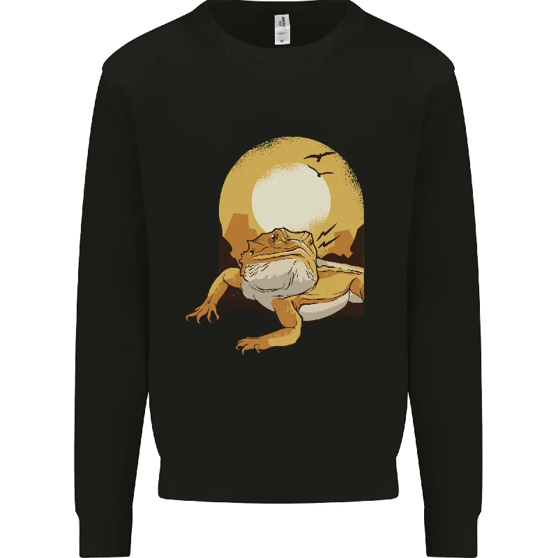 A Bearded Dragon in the Desert Sun Mens Sweatshirt Jumper Hoodie with Drawstring Waist Adjustable Fitted A Bearded Dragon in the Desert Sun Mens Sweatshirt Jumper Hoodie with Drawstring Waist Adjustable Fitted