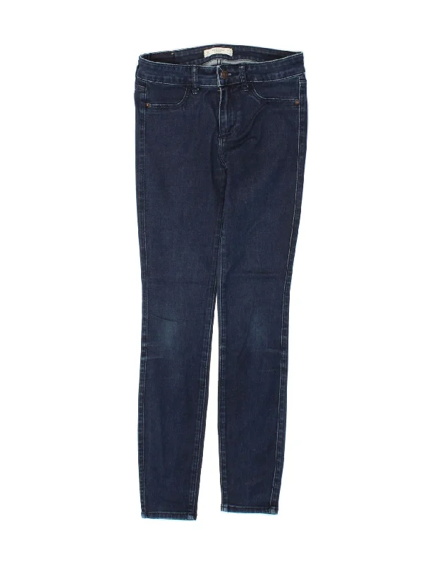 ABERCROMBIE & FITCH Womens Skinny Jeans W25 L27 Navy Blue Cotton Stylish Shredded Denim Jeans ABERCROMBIE & FITCH Womens Skinny Jeans W25 L27 Navy Blue Cotton Stylish Shredded Denim Jeans