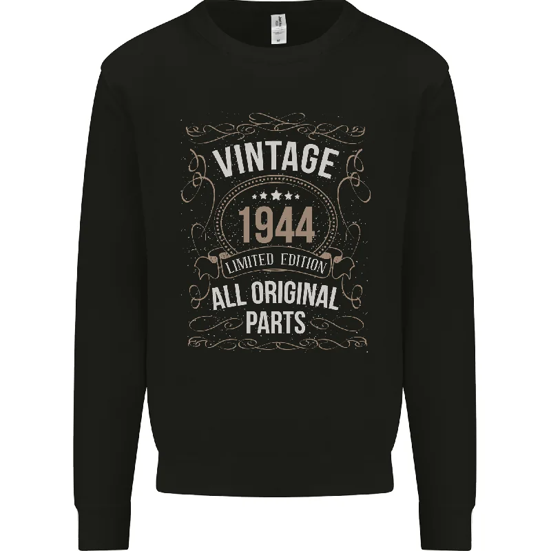 80th Birthday Limited Edition 1944 Mens Sweatshirt Jumper Hoodie with Raw Hem Edgy Unfinished 80th Birthday Limited Edition 1944 Mens Sweatshirt Jumper Hoodie with Raw Hem Edgy Unfinished