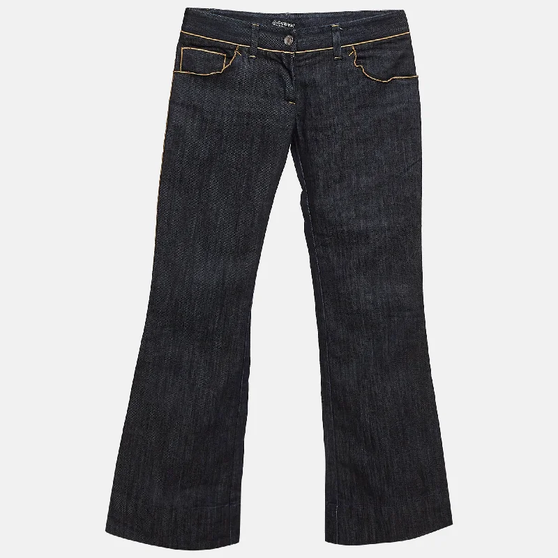 Dolce & Gabbana Blue Denim Wide Leg  Jean Comfortable Stretch Fit Jeans