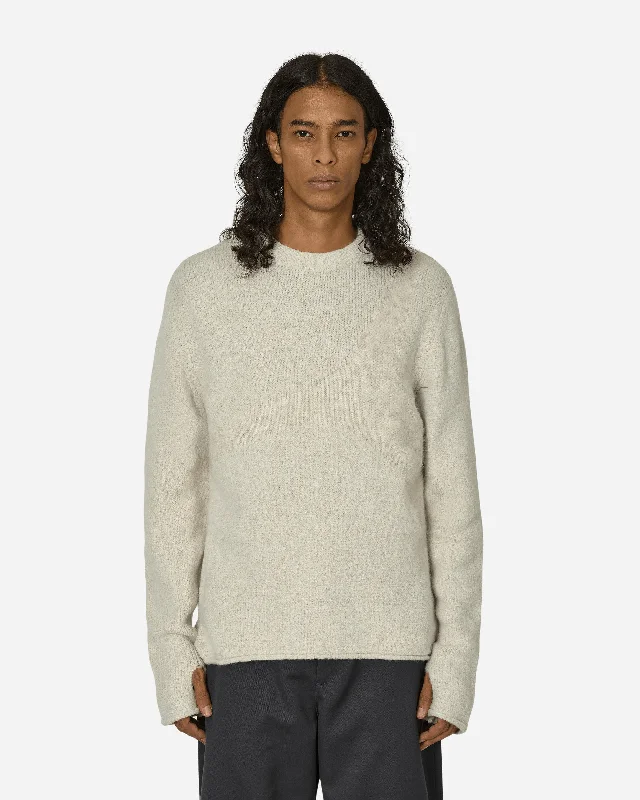 Stave Knit Sweater Chalk Grey Neon Metallic Matte