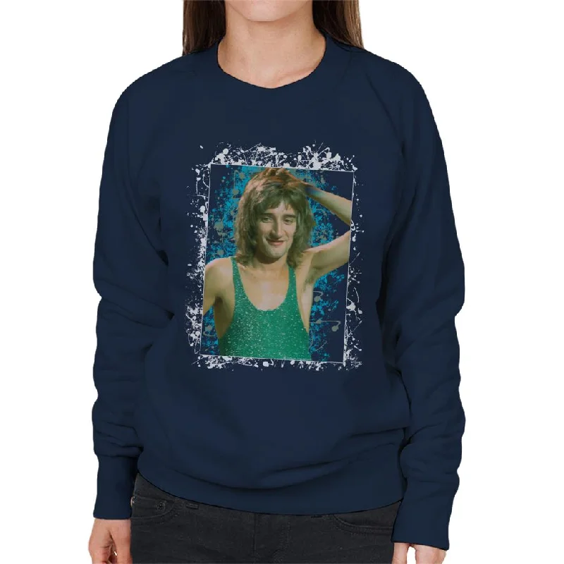 TV Times Rod Stewart Russell Harty Plus Women's Sweatshirt Hoodie with Hem Raw Edge Edgy Unfinished TV Times Rod Stewart Russell Harty Plus Women's Sweatshirt Hoodie with Hem Raw Edge Edgy Unfinished