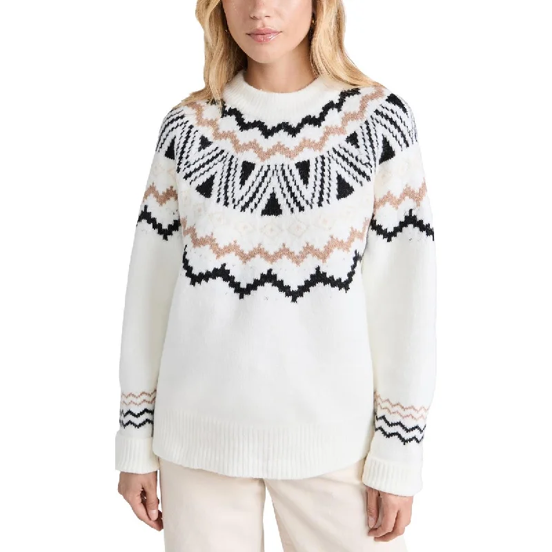 finnley Womens Crewneck Bishop Sleeve Pullover Sweater Notch Collar Peter Pan Collar Cowl Neck