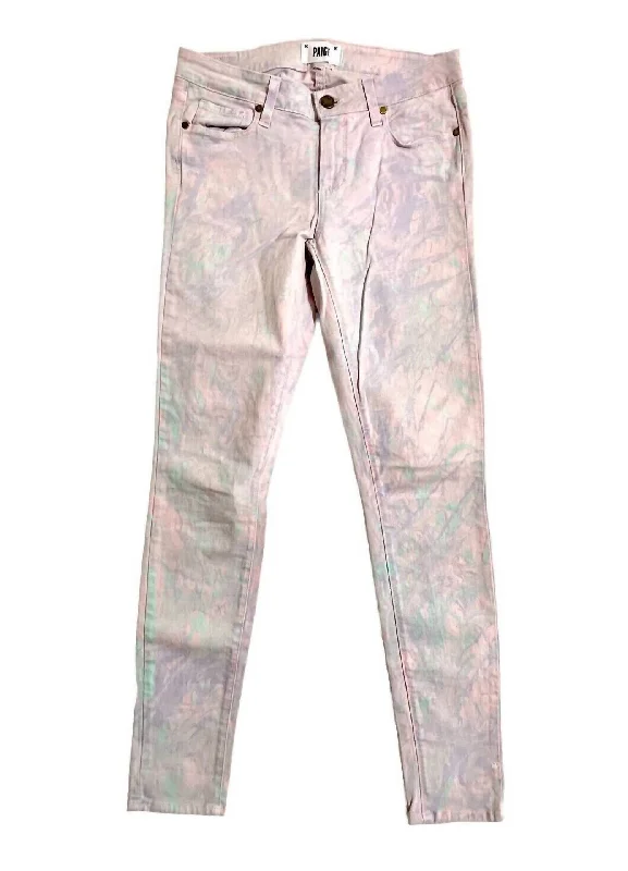 Women's Verdugo Ultra Skinny Jean In Pink Comfortable Distressed Straight-Leg Jeans
