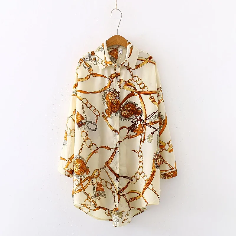 Chained Casual Women Blouses Backless Summer Blouse