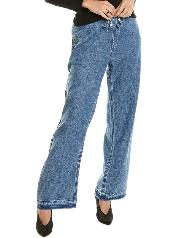 rag & bone Ultra Featherweight Delmar Wide Leg Jean Comfortable Straight-Legged Denim