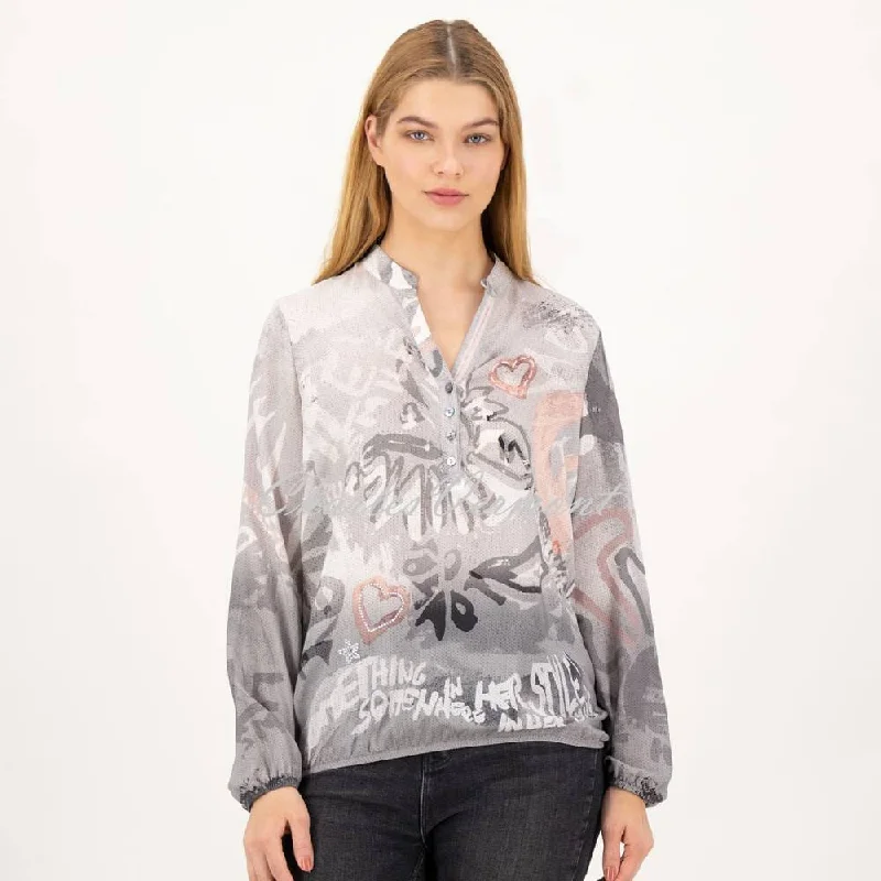 Just White Blouse - Style C2321 Satin Long Blouse
