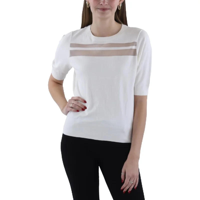 Womens Crewneck Elbow Sleeve Crewneck Sweater Hooded Caped Shawl Collar