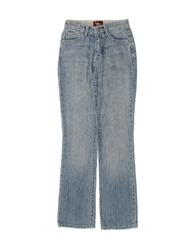 RIFLE Womens Bootcut Jeans W26 L32 Blue Cotton Comfortable Zip-Fly Denim Jeans