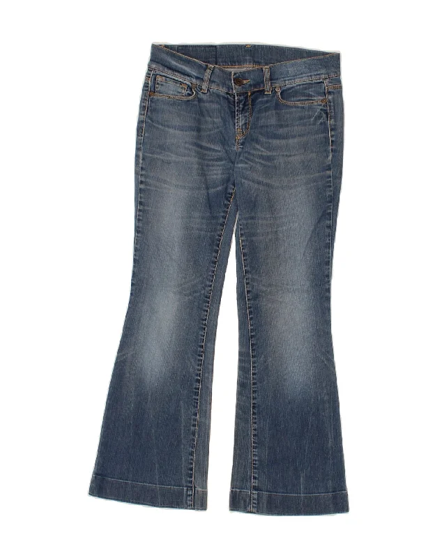 BENETTON Womens Bootcut Jeans IT 42 Medium W30 L27  Blue Cotton Trendy Flared Leg Jeans