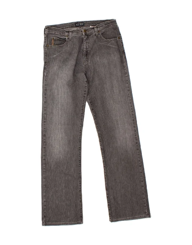 ARMANI Womens Straight Jeans W31 L31 Grey Cozy Tencel Blend Denim Jeans
