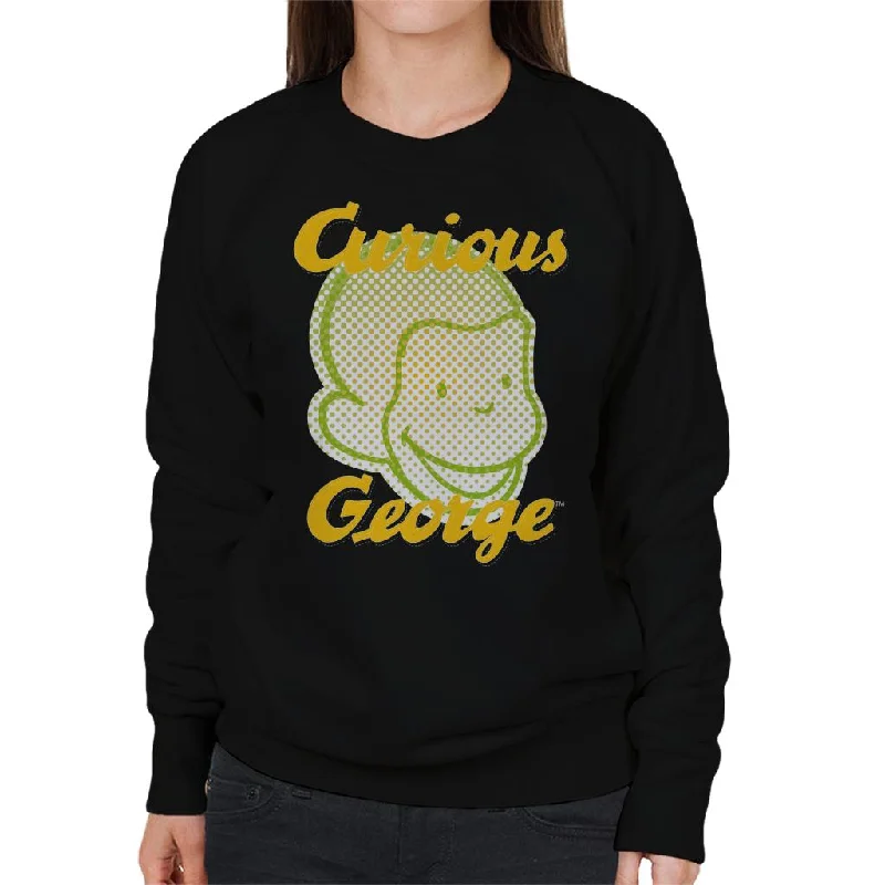 Curious George Face Logo Women's Sweatshirt Hoodie with Hem Lace Feminine Delicate