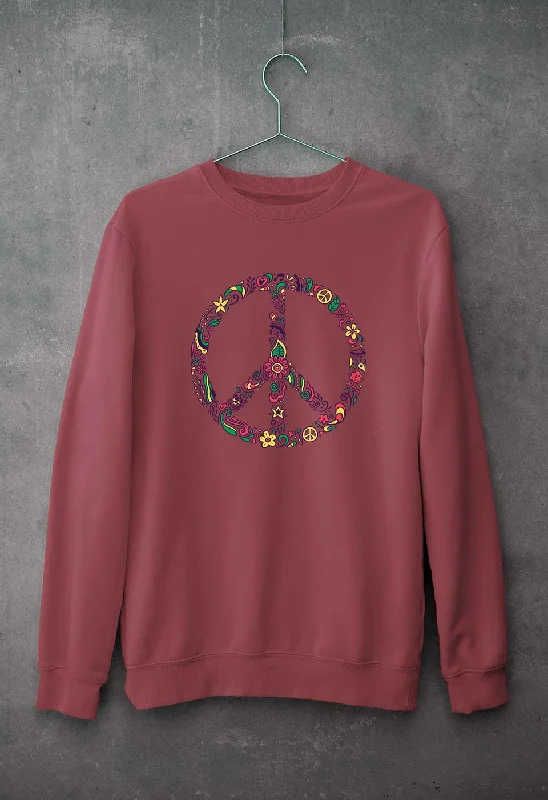 Floral Peace Unisex Sweatshirt for Men/Women Hoodie with Set-In Sleeves Structured Classic Floral Peace Unisex Sweatshirt for Men/Women Hoodie with Set-In Sleeves Structured Classic