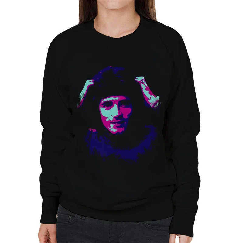 TV Times Footballer Kevin Keegan Pop Art Stylised Women's Sweatshirt Hoodie with Bell Sleeves Flared Feminine TV Times Footballer Kevin Keegan Pop Art Stylised Women's Sweatshirt Hoodie with Bell Sleeves Flared Feminine