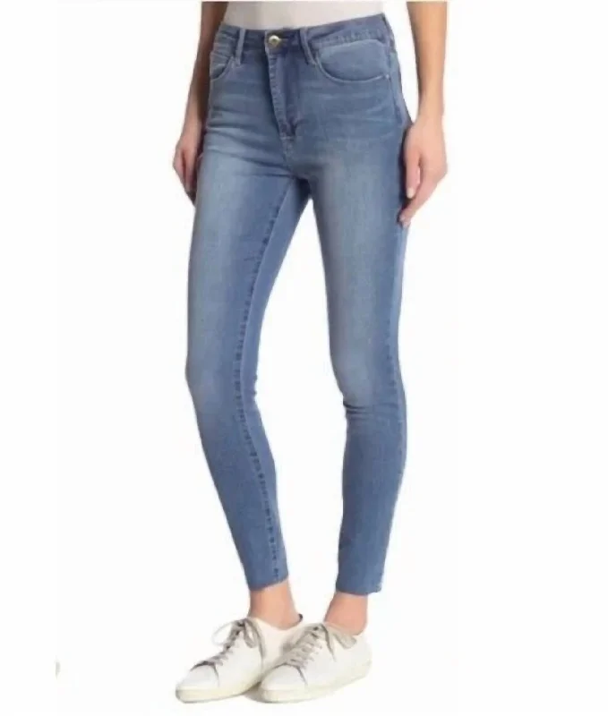 Heather Super Soft Skinny Fit Jeans In Blue Trendy Vintage Denim Jeans