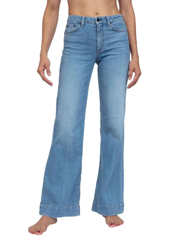 Juniper Wide Leg Jeans In Keel Over Fashionable Frayed Hem Denim