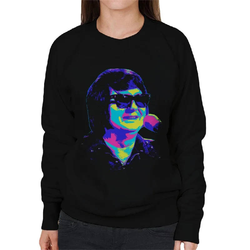 TV Times Roy Orbison Sunglasses Pop Art Stylised Women's Sweatshirt Hoodie with Metallic Shiny Futuristic TV Times Roy Orbison Sunglasses Pop Art Stylised Women's Sweatshirt Hoodie with Metallic Shiny Futuristic