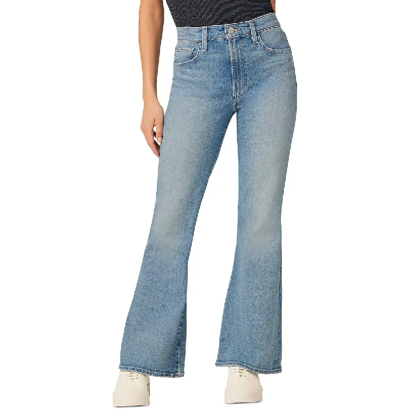 Molly Womens Mid Rise Light Wash Flared Jeans Fashionable Slim Fit Jeans