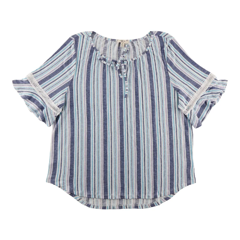 Women's Knit Tie-Front Blouse Elegant Peplum Blouse