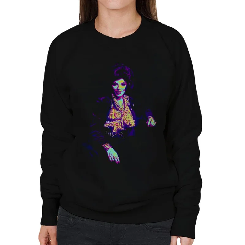 TV Times Joan Collins At Home 1971 Pop Art Stylised Women's Sweatshirt Hoodie with Full-Zip Functional Layering TV Times Joan Collins At Home 1971 Pop Art Stylised Women's Sweatshirt Hoodie with Full-Zip Functional Layering