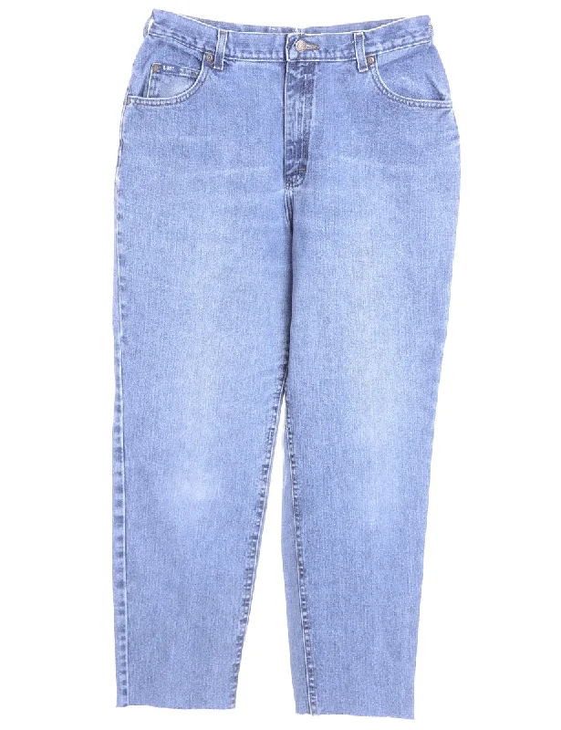 Label Tapered Cropped Jeans Stylish High-Waisted Denim