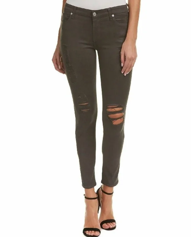 Coated Skinny Distressed Jeans In Gray Stylish Bootcut Denim Jeans