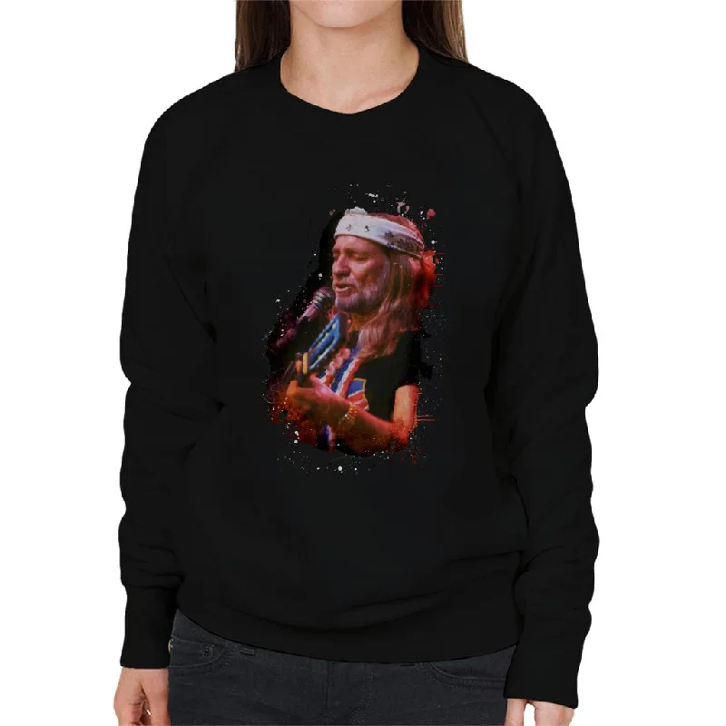 TV Times Willie Nelson Live Paint Splatter Women's Sweatshirt Hoodie with Pattern Geometric Abstract TV Times Willie Nelson Live Paint Splatter Women's Sweatshirt Hoodie with Pattern Geometric Abstract