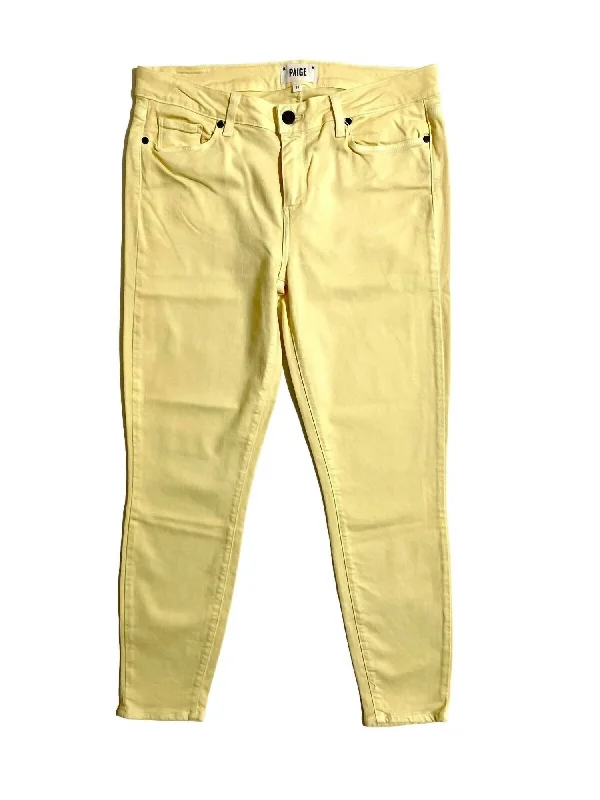 Women's Verdugo Ankle Skinny Stretch Jeans In Yellow Fashionable Cropped Denim Jeans Women's Verdugo Ankle Skinny Stretch Jeans In Yellow Fashionable Cropped Denim Jeans