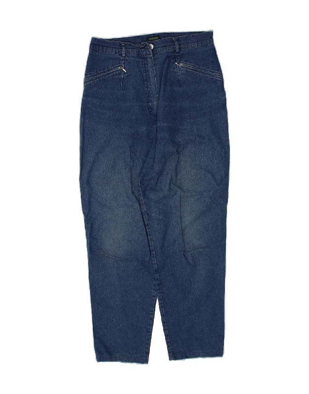 CANDA Womens High Rise Tapered Jeans UK 16 Large W30 L28  Blue Cotton Trendy Colored Denim Jeans