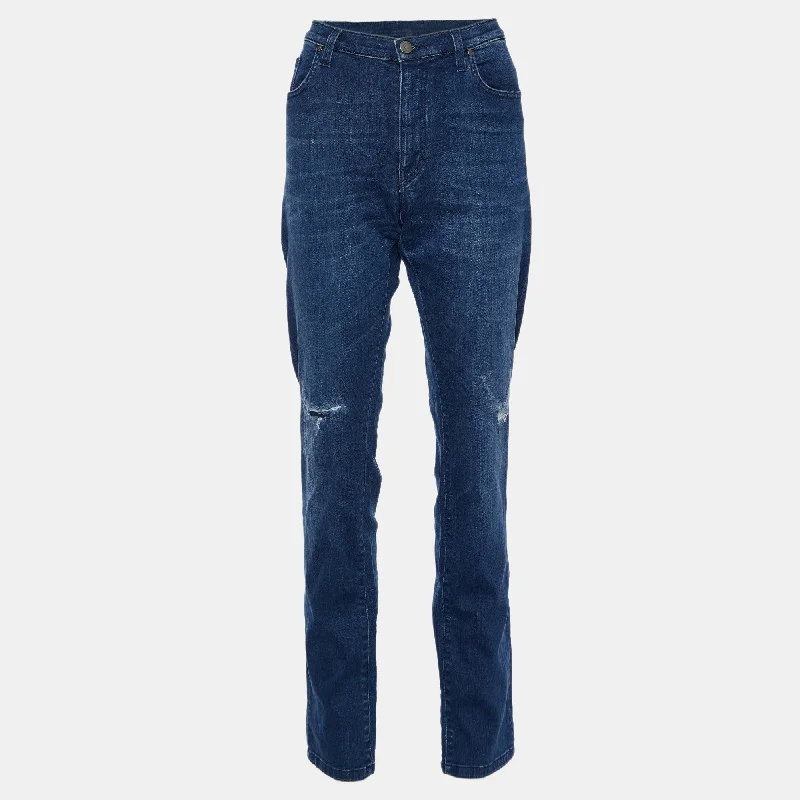 Versace Collection Blue Denim Slim Fit Jeans Chic Vintage-Inspired Denim Jeans