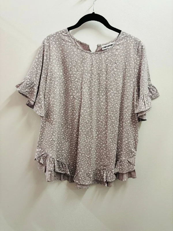 9146 Speckle Blouse Latte Mandarin Collar Blouse