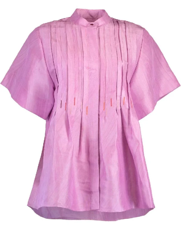 Heather Ambre Silk Blouse Feminine Pastel Blouse