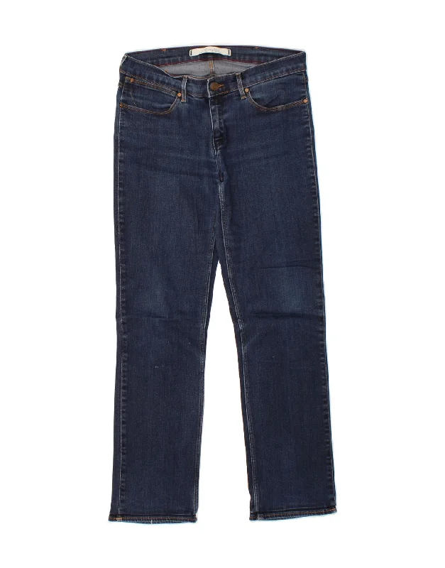 WRANGLER Womens Drew Straight Jeans W29 L27 Navy Blue Cotton Stylish High-Waisted Denim WRANGLER Womens Drew Straight Jeans W29 L27 Navy Blue Cotton Stylish High-Waisted Denim