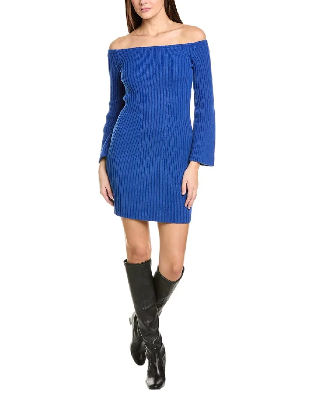 525 America Fashioned Rib Off-Shoulder Sweaterdress Long Sweater Short Sweater Cropped Sweater