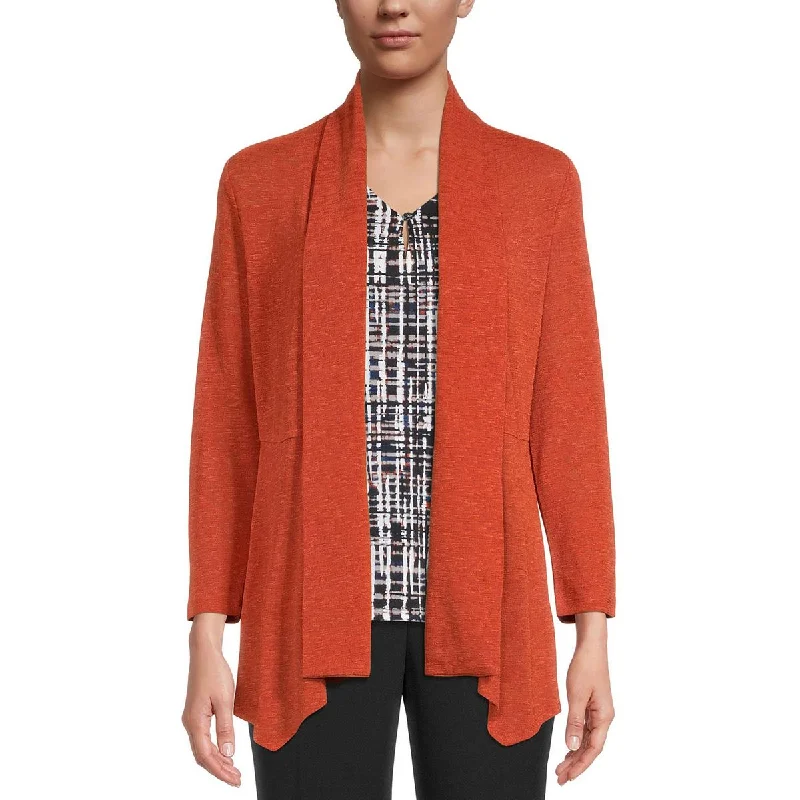 Womens Pointelle Open front Cardigan Sweater Cable Knit Ribbed Knit Lace Knit