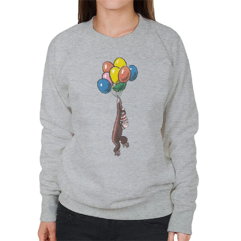 Curious George Balloon Flying Hat Women's Sweatshirt Hoodie with Camouflage Military Edgy Curious George Balloon Flying Hat Women's Sweatshirt Hoodie with Camouflage Military Edgy