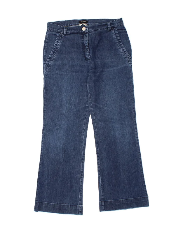 MAX & CO. Womens Flared Jeans W30 L30  Blue Fashionable Raw Hemmed Jeans