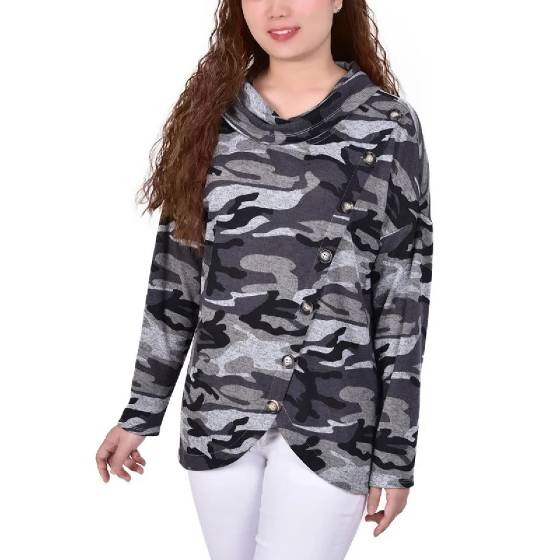 Womens Knit Crossover Pullover Sweater Mesh Fabric Canvas Fabric Denim Fabric