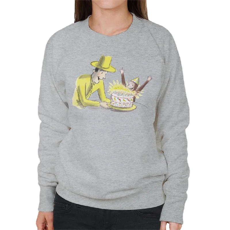 Curious George Birthday Cake Women's Sweatshirt Hoodie Crop Top Short Trendy