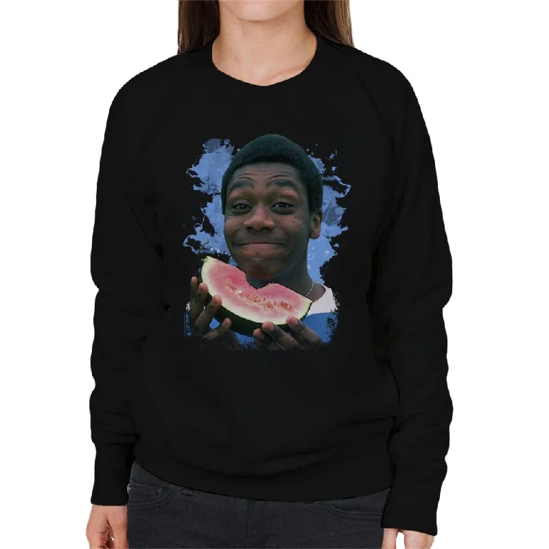 TV Times A Young Lenny Henry Eating A Watermelon Women's Sweatshirt Hoodie with Rolled Sleeves Casual Relaxed TV Times A Young Lenny Henry Eating A Watermelon Women's Sweatshirt Hoodie with Rolled Sleeves Casual Relaxed