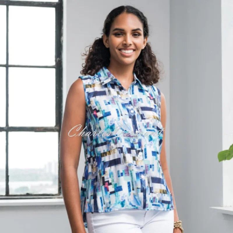 Alison Sheri Sleeveless Abstract Print Blouse - Style A41240 Office-Ready Blouse