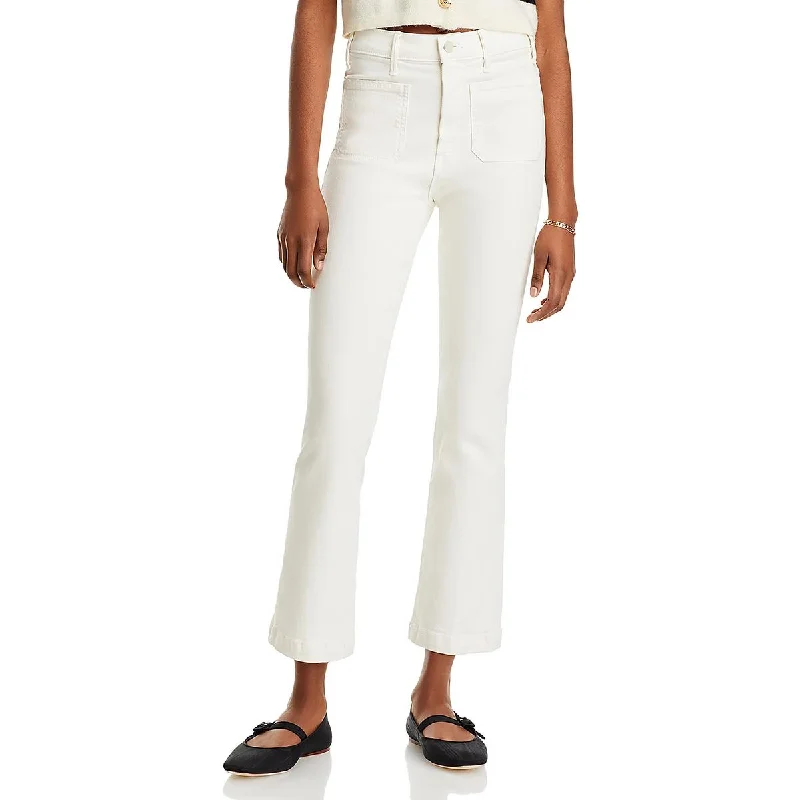 The Hustler Womens Denim High-Rise Flared Jeans Stylish Stone-Wash Denim Jeans