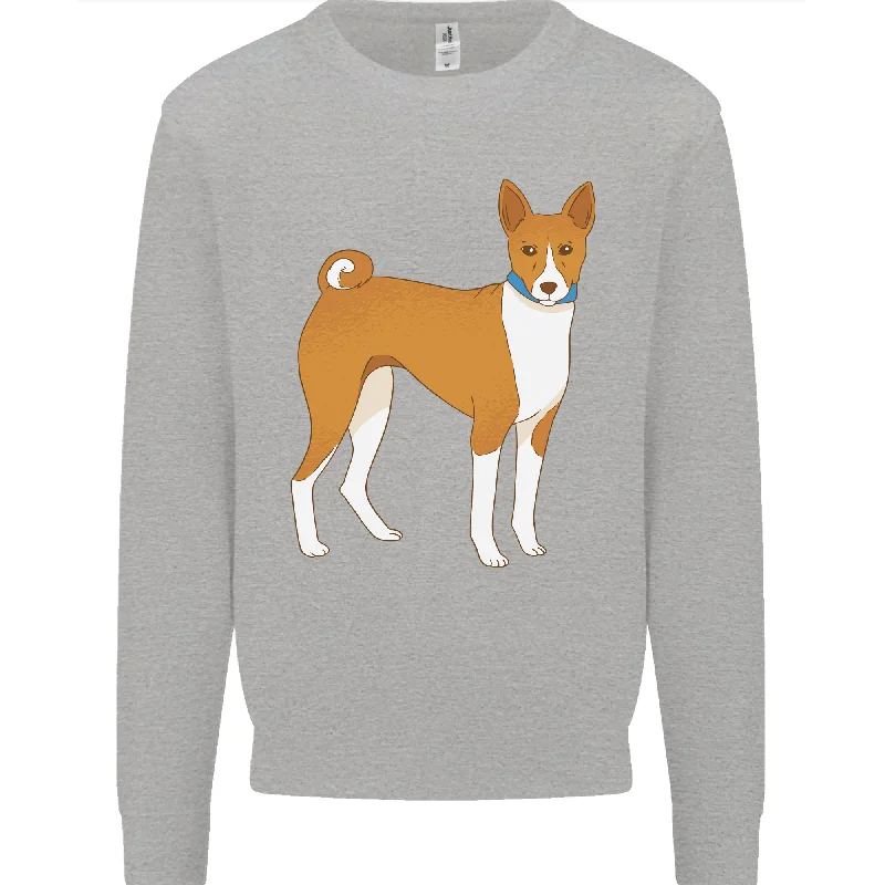 A Basenji Hunting Dog Mens Sweatshirt Jumper Hoodie with Zipper Versatile Modern